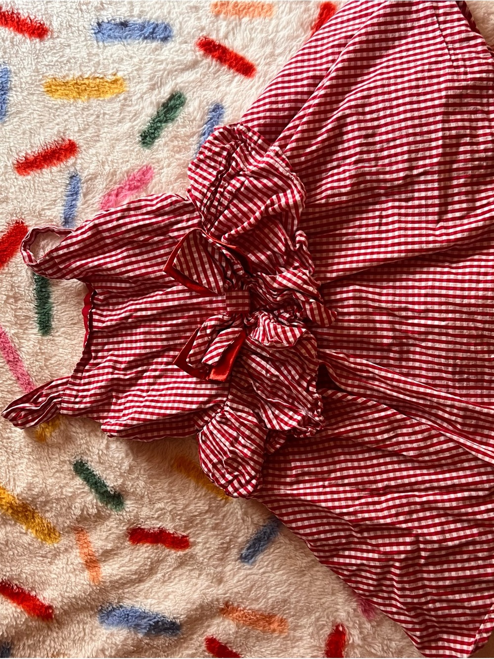 Disney Red Gingham Ruffle Kids' Casual Dress
